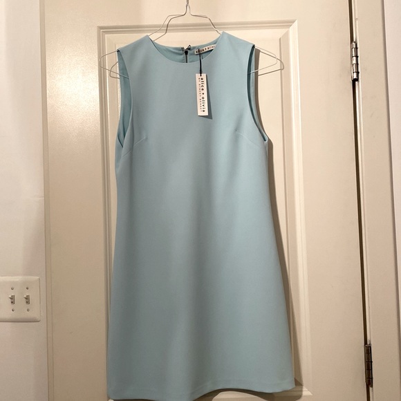 alice and olivia powder blue dress Alice + Olivia Addie powder blue embellished sequin dress 14 NWT